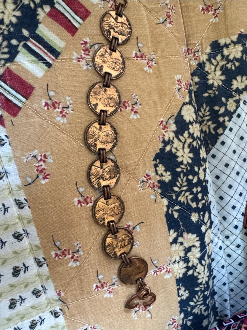 Vintage Coin Link Bracelet in Antique Gold